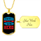 To My Husband Husband Daddy Protector Hero Blue Necklace Stainless Steel or 18k Gold Dog Tag 24" Chain-Express Your Love Gifts