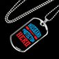 To My Husband Husband Daddy Protector Hero Blue Necklace Stainless Steel or 18k Gold Dog Tag 24" Chain-Express Your Love Gifts