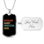 To My Husband Husband Daddy Protector Hero Necklace Stainless Steel or 18k Gold Dog Tag 24" Chain-Express Your Love Gifts