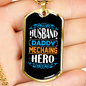 To My Husband Husband Mechanic Hero Necklace Stainless Steel or 18k Gold Dog Tag 24" Chain-Express Your Love Gifts