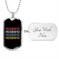 To My Husband Husband Necklace Stainless Steel or 18k Gold Dog Tag 24" Chain-Express Your Love Gifts