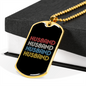 To My Husband Husband Necklace Stainless Steel or 18k Gold Dog Tag 24" Chain-Express Your Love Gifts