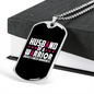 To My Husband Husband of A Warrior Beast Cancer Necklace Stainless Steel or 18k Gold Dog Tag 24" Chain-Express Your Love Gifts