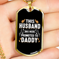 To My Husband Husband Promoted to Daddy Necklace Stainless Steel or 18k Gold Dog Tag 24" Chain-Express Your Love Gifts