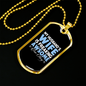 To My Husband Husband's Wife is Awesome Necklace Stainless Steel or 18k Gold Dog Tag 24" Chain-Express Your Love Gifts