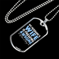 To My Husband Husband's Wife is Awesome Necklace Stainless Steel or 18k Gold Dog Tag 24" Chain-Express Your Love Gifts