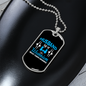 To My Husband Husband Warrior Blue Necklace Stainless Steel or 18k Gold Dog Tag 24" Chain-Express Your Love Gifts
