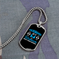 To My Husband Husband Warrior Blue Necklace Stainless Steel or 18k Gold Dog Tag 24" Chain-Express Your Love Gifts