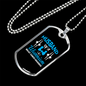 To My Husband Husband Warrior Blue Necklace Stainless Steel or 18k Gold Dog Tag 24" Chain-Express Your Love Gifts