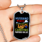 To My Husband Husband Wife Camping Necklace Stainless Steel or 18k Gold Dog Tag 24" Chain-Express Your Love Gifts