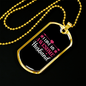 To My Husband I Love My Awesome Husband Black Pink Necklace Stainless Steel or 18k Gold Dog Tag 24" Chain-Express Your Love Gifts