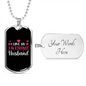 To My Husband I Love My Awesome Husband Black Pink Necklace Stainless Steel or 18k Gold Dog Tag 24" Chain-Express Your Love Gifts