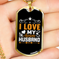 To My Husband I Love My Awesome Husband Yellow Necklace Stainless Steel or 18k Gold Dog Tag 24" Chain-Express Your Love Gifts