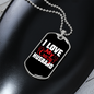 To My Husband I Love My Crazy Husband Black Necklace Stainless Steel or 18k Gold Dog Tag 24" Chain-Express Your Love Gifts