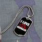 To My Husband I Love My Crazy Husband Black Necklace Stainless Steel or 18k Gold Dog Tag 24" Chain-Express Your Love Gifts
