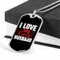 To My Husband I Love My Crazy Husband Black Necklace Stainless Steel or 18k Gold Dog Tag 24" Chain-Express Your Love Gifts