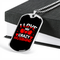 To My Husband I Love My Crazy Husband Necklace Stainless Steel or 18k Gold Dog Tag 24" Chain-Express Your Love Gifts