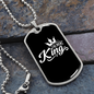 To My Husband I'm Her King Necklace Stainless Steel or 18k Gold Dog Tag 24" Chain-Express Your Love Gifts