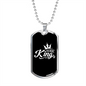 To My Husband I'm Her King Necklace Stainless Steel or 18k Gold Dog Tag 24" Chain-Express Your Love Gifts