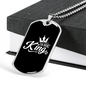 To My Husband I'm Her King Necklace Stainless Steel or 18k Gold Dog Tag 24" Chain-Express Your Love Gifts