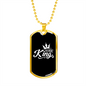 To My Husband I'm Her King Necklace Stainless Steel or 18k Gold Dog Tag 24" Chain-Express Your Love Gifts