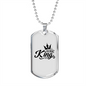 To My Husband I'm Her King White Necklace Stainless Steel or 18k Gold Dog Tag 24" Chain-Express Your Love Gifts