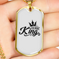 To My Husband I'm Her King White Necklace Stainless Steel or 18k Gold Dog Tag 24" Chain-Express Your Love Gifts