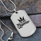 To My Husband I'm His Queen White Necklace Stainless Steel or 18k Gold Dog Tag 24" Chain-Express Your Love Gifts