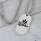 To My Husband I'm His Queen White Necklace Stainless Steel or 18k Gold Dog Tag 24" Chain-Express Your Love Gifts