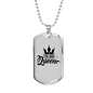 To My Husband I'm His Queen White Necklace Stainless Steel or 18k Gold Dog Tag 24" Chain-Express Your Love Gifts