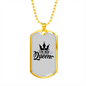 To My Husband I'm His Queen White Necklace Stainless Steel or 18k Gold Dog Tag 24" Chain-Express Your Love Gifts