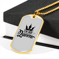 To My Husband I'm His Queen White Necklace Stainless Steel or 18k Gold Dog Tag 24" Chain-Express Your Love Gifts