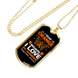 To My Husband I Wear orange Love My Husband Necklace Stainless Steel or 18k Gold Dog Tag 24" Chain-Express Your Love Gifts