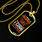 To My Husband I Wear orange Love My Husband Necklace Stainless Steel or 18k Gold Dog Tag 24" Chain-Express Your Love Gifts