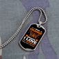 To My Husband I Wear orange Love My Husband Necklace Stainless Steel or 18k Gold Dog Tag 24" Chain-Express Your Love Gifts