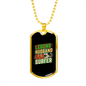 To My Husband Legend Husband Dad Surfer Necklace Stainless Steel or 18k Gold Dog Tag 24" Chain-Express Your Love Gifts