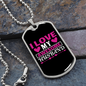 To My Husband Love My Awesome Husband Necklace Stainless Steel or 18k Gold Dog Tag 24" Chain-Express Your Love Gifts
