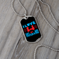 To My Husband Love My Husband Blue Necklace Stainless Steel or 18k Gold Dog Tag 24" Chain-Express Your Love Gifts