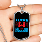 To My Husband Love My Husband Blue Necklace Stainless Steel or 18k Gold Dog Tag 24" Chain-Express Your Love Gifts