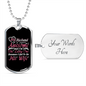 To My Husband My Husband is Super Awesome Necklace Stainless Steel or 18k Gold Dog Tag 24" Chain-Express Your Love Gifts