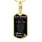 To My Husband Never Forget Keychain Stainless Steel or 18k Gold Dog Tag Keyring-Express Your Love Gifts