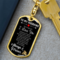 To My Husband Never Forget Keychain Stainless Steel or 18k Gold Dog Tag Keyring-Express Your Love Gifts