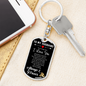 To My Husband Never Forget Keychain Stainless Steel or 18k Gold Dog Tag Keyring-Express Your Love Gifts