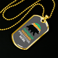 To My Husband Papabear Husband Protector Hero Necklace Stainless Steel or 18k Gold Dog Tag 24" Chain-Express Your Love Gifts
