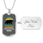 To My Husband Papabear Husband Protector Hero Necklace Stainless Steel or 18k Gold Dog Tag 24" Chain-Express Your Love Gifts