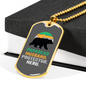 To My Husband Papabear Husband Protector Hero Necklace Stainless Steel or 18k Gold Dog Tag 24" Chain-Express Your Love Gifts