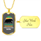 To My Husband Papabear Husband Protector Hero Necklace Stainless Steel or 18k Gold Dog Tag 24" Chain-Express Your Love Gifts