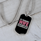 To My Husband Pink Wife Awesome Necklace Stainless Steel or 18k Gold Dog Tag 24" Chain-Express Your Love Gifts