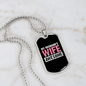 To My Husband Pink Wife Awesome Necklace Stainless Steel or 18k Gold Dog Tag 24" Chain-Express Your Love Gifts