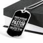 To My Husband Proud Husband of a Pastor Necklace Stainless Steel or 18k Gold Dog Tag 24" Chain-Express Your Love Gifts
